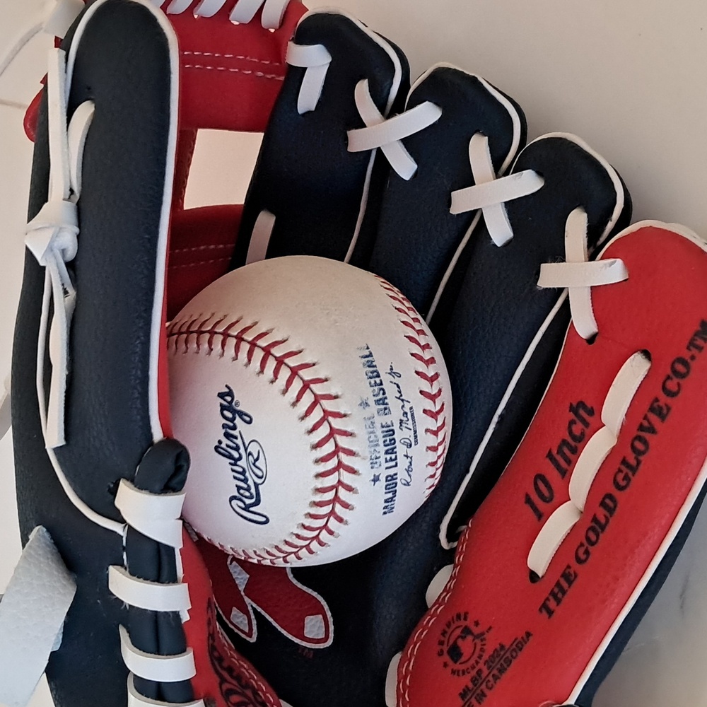Red Sox Youth Baseball 10 Inch Mitt Boston Rawlings Red Navy White Right Hand - Picture 11 of 11